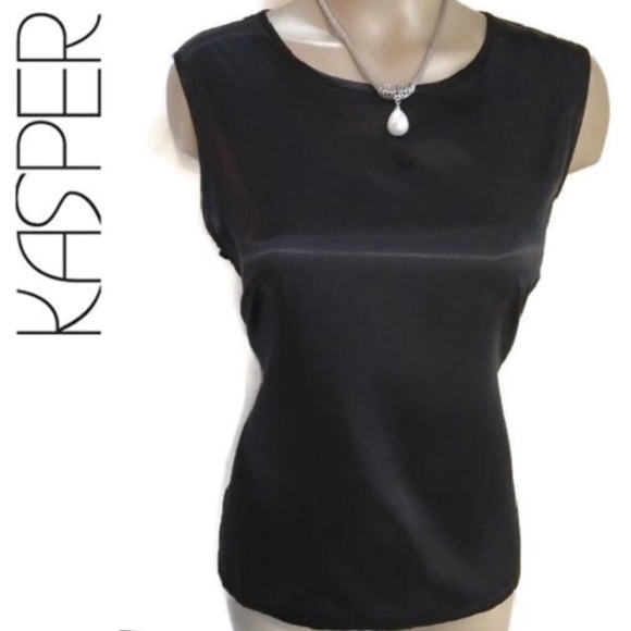 black satin shell top